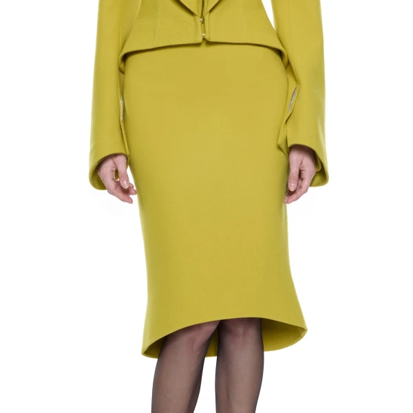 CHATS by C.Dam Sham Skirt in Chartreuse Green | Pencil Skirts | Coveti