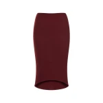 CHATS by C.Dam Sham Skirt in Maroon Red | Pencil Skirts | Coveti