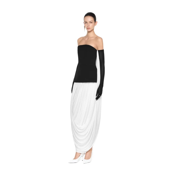 CHATS by C.Dam Shirley Dress in Black and White | Maxi Dresses | Coveti