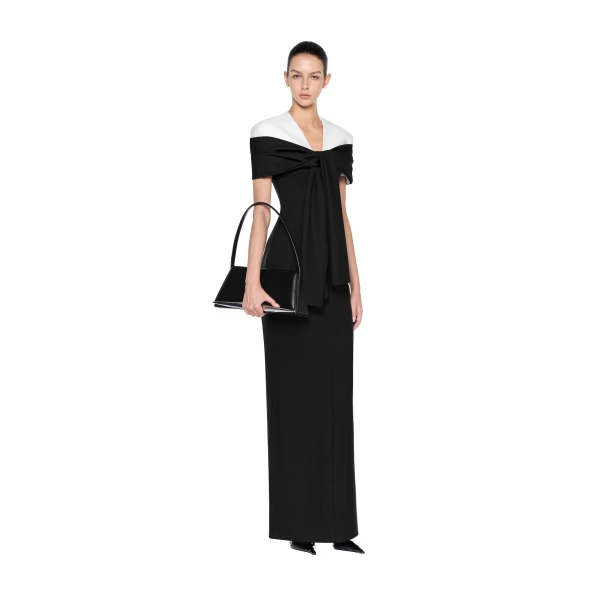 CHATS by C.Dam Sophie Dress in Black and White | Maxi Dresses | Coveti