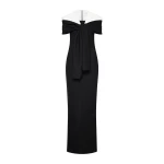CHATS by C.Dam Sophie Dress in Black and White | Maxi Dresses | Coveti