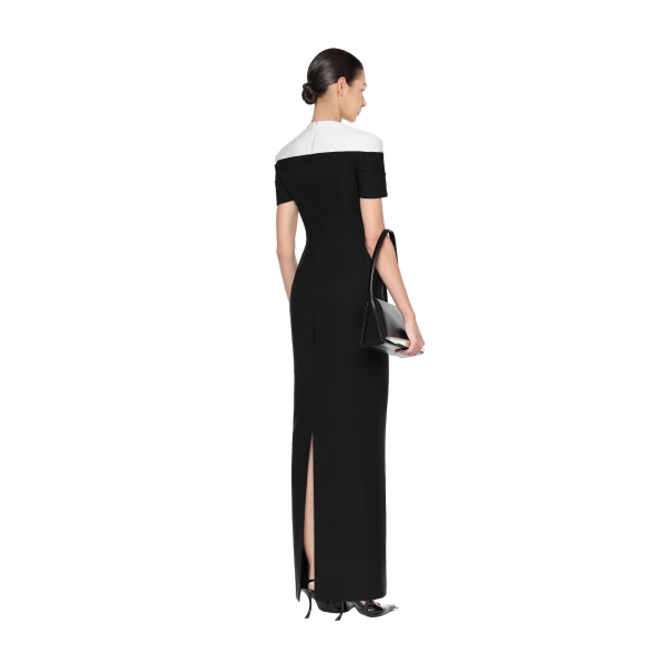 CHATS by C.Dam Sophie Dress in Black and White | Maxi Dresses | Coveti