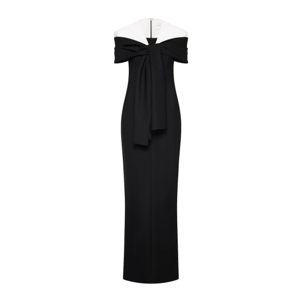 CHATS by C.Dam Sophie Dress in Black and White | Maxi Dresses | Coveti