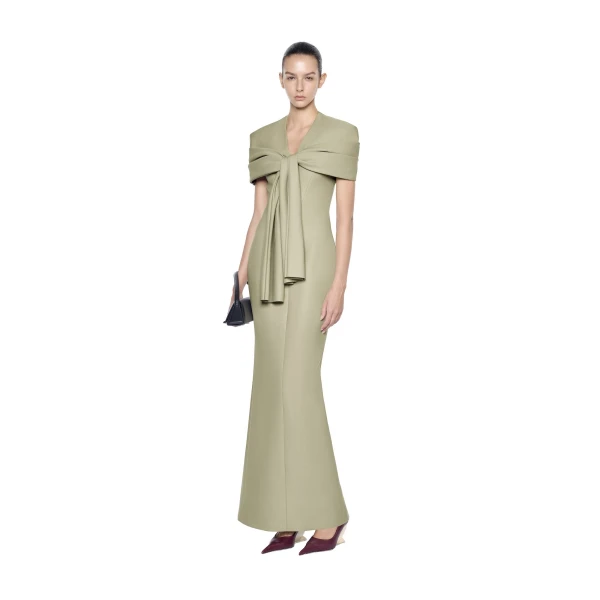 CHATS by C.Dam Sophie Dress in Sage Olive, view 2