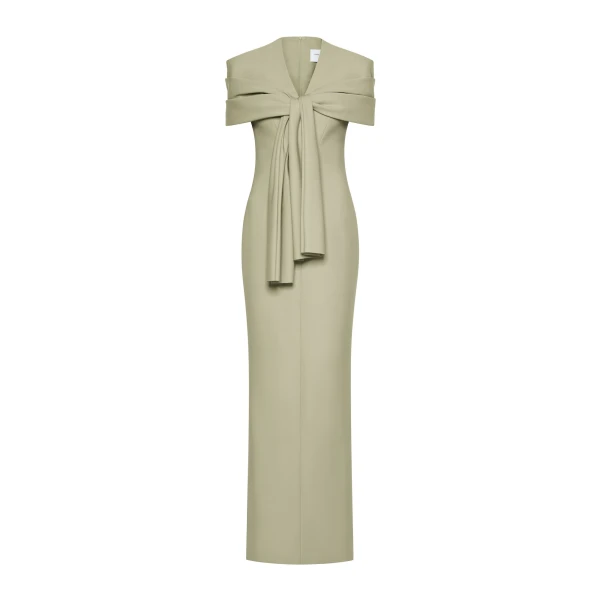 CHATS by C.Dam Sophie Dress in Sage Olive