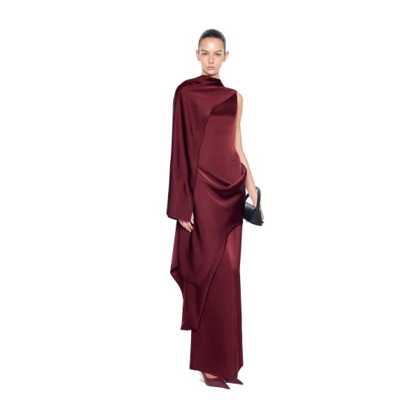 CHATS by C.Dam Veena Dress in Sangria Red, view 2