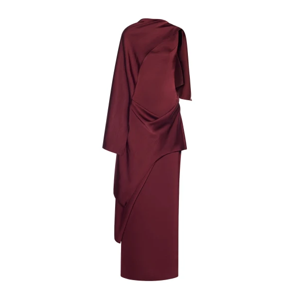 Veena Dress in Sangria Red