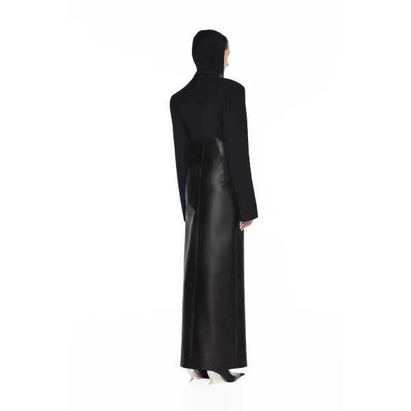 CHATS by C.Dam Vera Coat and Bodysuit Set in Black | Coats | Coveti