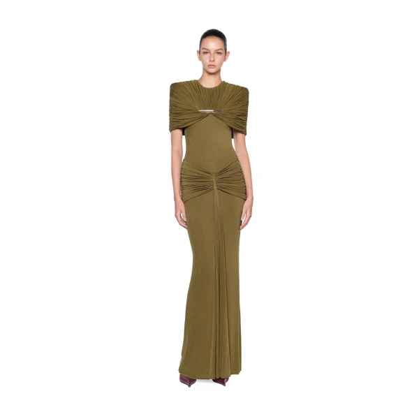 CHATS by C.Dam Virginia Dress in Brown Moss | Maxi Dresses | Coveti