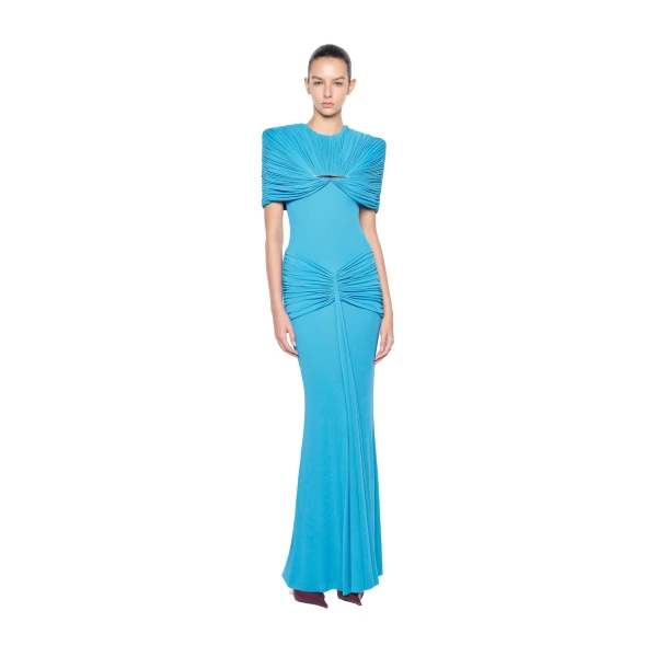 CHATS by C.Dam Virginia Dress in Cerulean Blue | Maxi Dresses | Coveti
