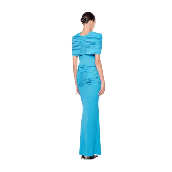 CHATS by C.Dam Virginia Dress in Cerulean Blue | Maxi Dresses | Coveti