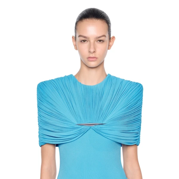 CHATS by C.Dam Virginia Dress in Cerulean Blue | Maxi Dresses | Coveti