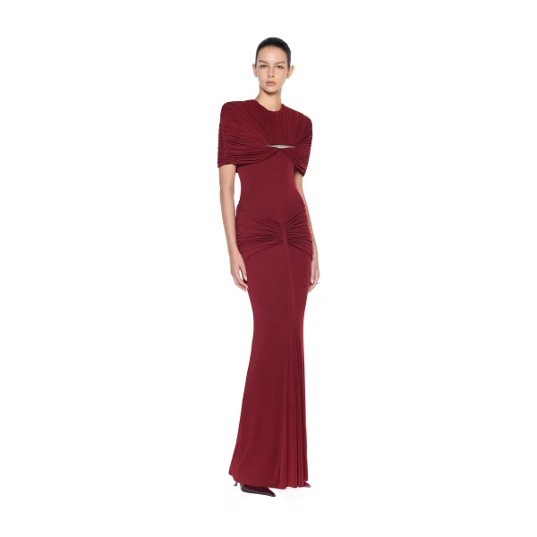 CHATS by C.Dam Virginia Dress in Maroon | Maxi Dresses | Coveti