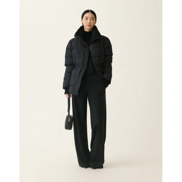 Fabiana Filippi Midi Ultralight Technical Down Coat in Black
