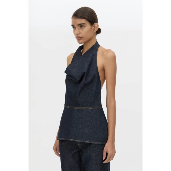 Camilla and Marc Aubrey Denim Top in Indigo, view 3 | Sleeveless | Coveti