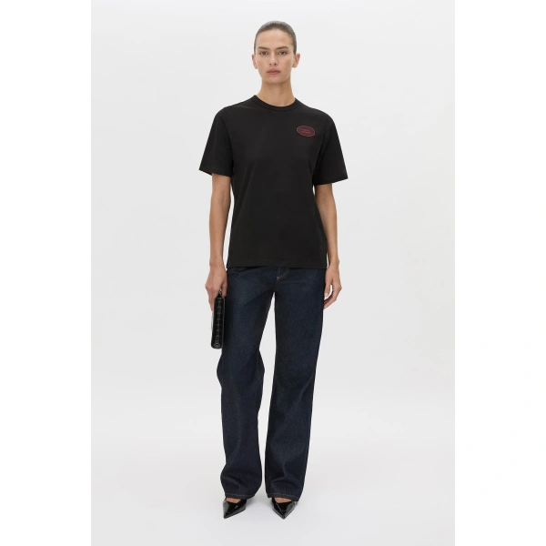 Camilla and Marc Azzurra Patch Tee in Black, view 2 | T-shirts | Coveti