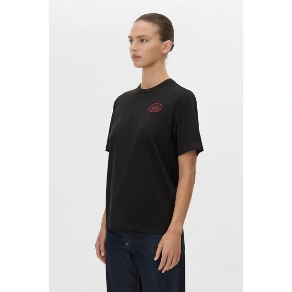 Camilla and Marc Azzurra Patch Tee in Black, view 3 | T-shirts | Coveti