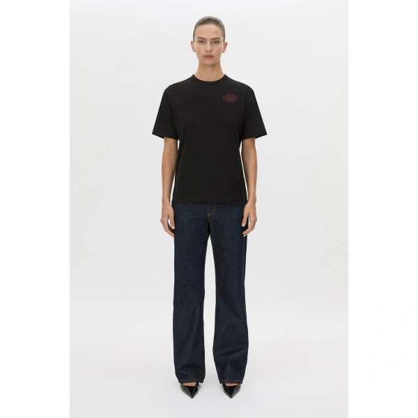 Camilla and Marc Azzurra Patch Tee in Black, view 4 | T-shirts | Coveti