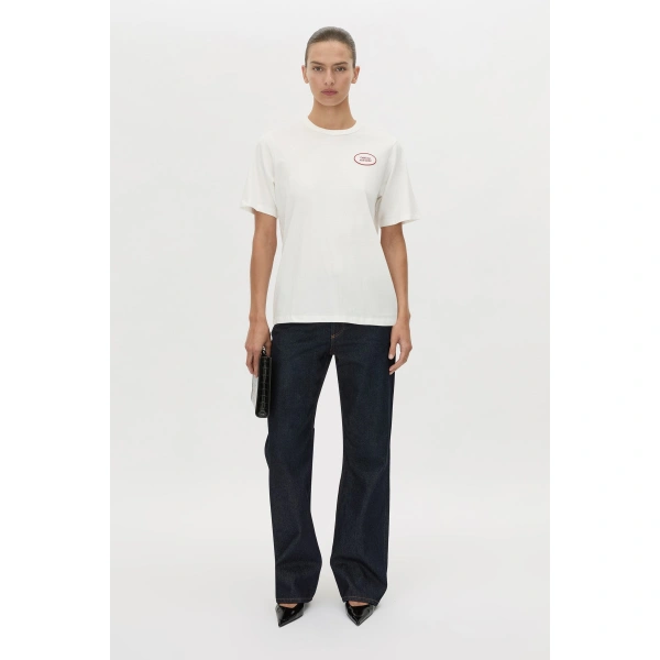 Camilla and Marc Azzurra Patch Tee in Soft White, view 2 | T-shirts | Coveti