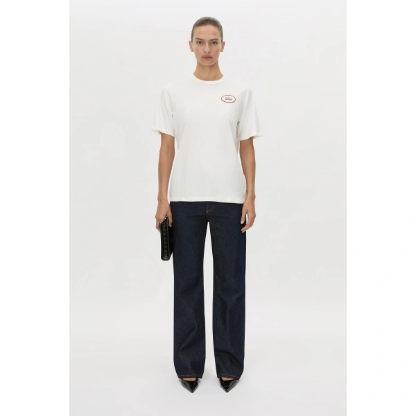 Camilla and Marc Azzurra Patch Tee in Soft White, view 4 | T-shirts | Coveti
