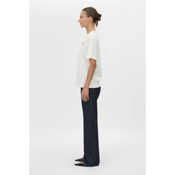 Camilla and Marc Azzurra Patch Tee in Soft White, view 5 | T-shirts | Coveti