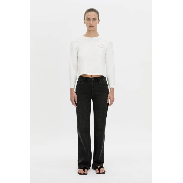 Camilla and Marc Carmine Fitted Long Sleeve Tee in Soft White, view 4 | Long Sleeve | Coveti