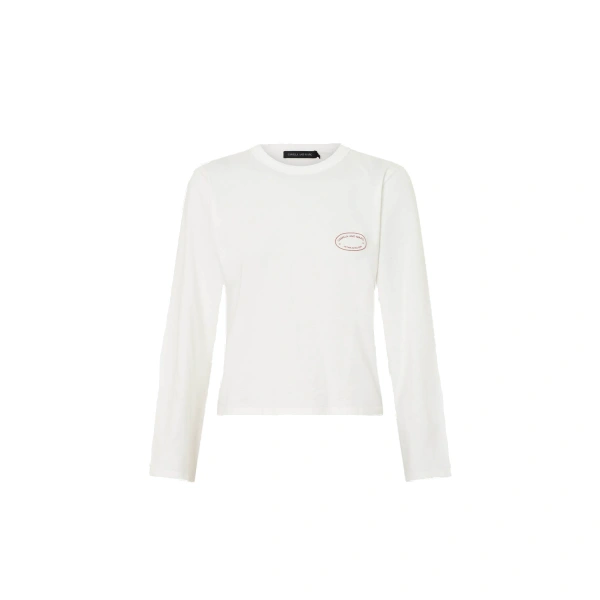 Carmine Fitted Long Sleeve Tee in Soft White