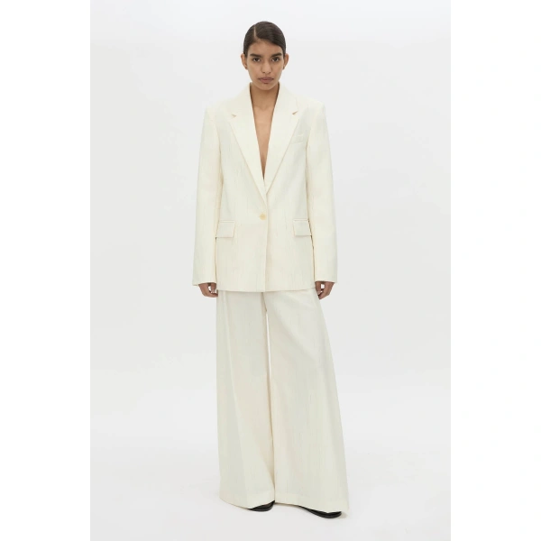 Camilla and Marc Casey Blazer in Cream Stripe, view 2 | Blazers | Coveti
