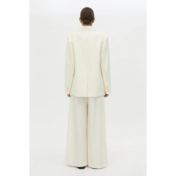 Camilla and Marc Casey Blazer in Cream Stripe, view 6 | Blazers | Coveti