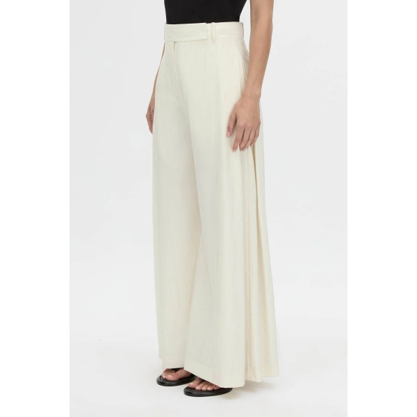 Camilla and Marc Casey Pant in Cream Stripe, view 3 | Wide leg pants | Coveti