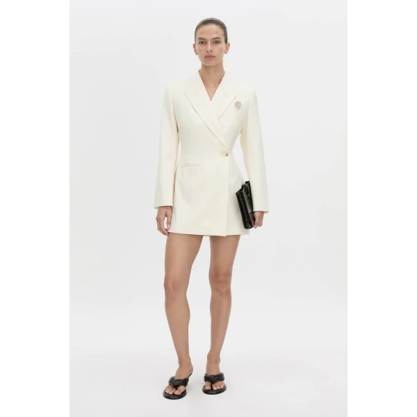 Camilla and Marc Chase Blazer Dress in Cream, view 2 | Mini Dresses | Coveti
