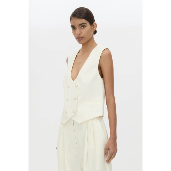 Camilla and Marc Cicero Vest in Cream, view 3 | Vests | Coveti