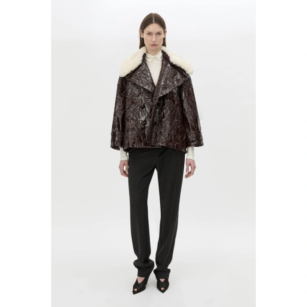Camilla and Marc Diaz Jacket in Deep Burgundy, view 2 | Jackets | Coveti