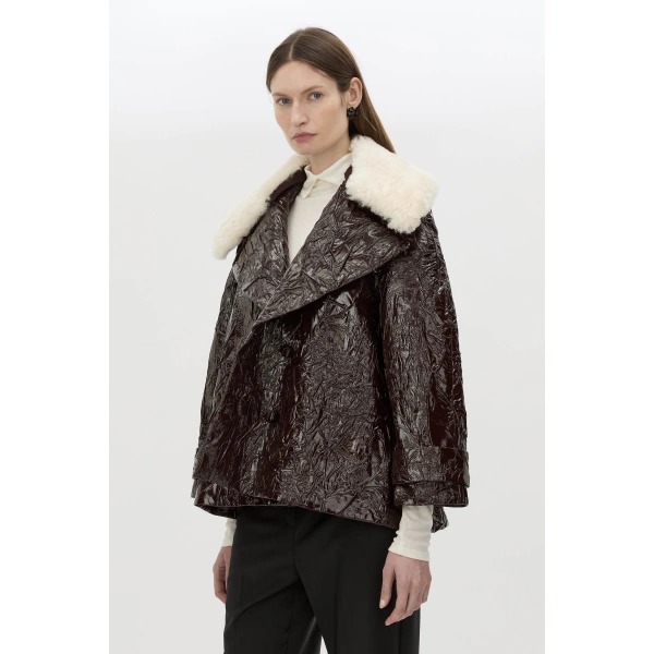 Camilla and Marc Diaz Jacket in Deep Burgundy, view 3 | Jackets | Coveti