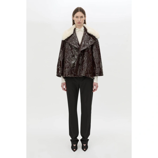 Camilla and Marc Diaz Jacket in Deep Burgundy, view 4 | Jackets | Coveti