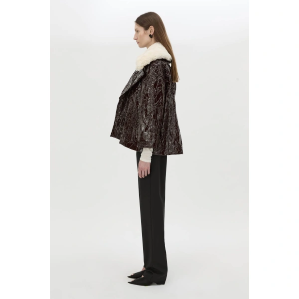 Camilla and Marc Diaz Jacket in Deep Burgundy, view 5 | Jackets | Coveti