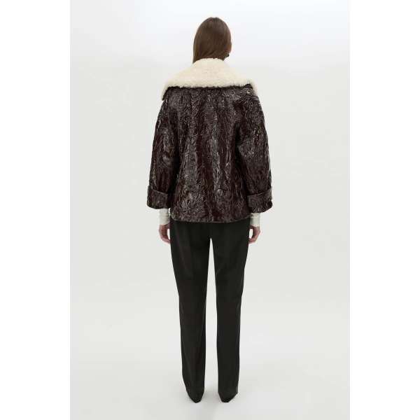 Camilla and Marc Diaz Jacket in Deep Burgundy, view 6 | Jackets | Coveti