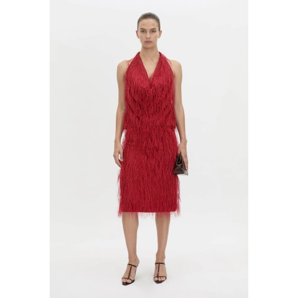 Camilla and Marc Evia Skirt in Lipstick Red, view 5 | Midi Skirts | Coveti