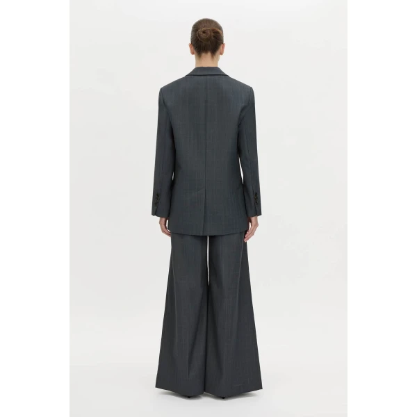 Camilla and Marc Ivar Blazer in Navy Chocolate Check, view 6 | Blazers | Coveti
