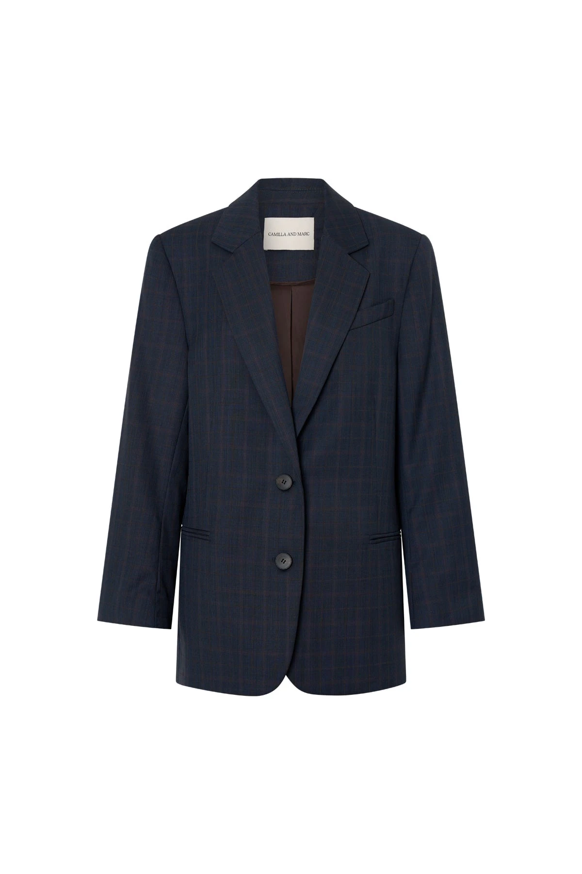 Camilla and Marc Ivar Blazer in Navy Chocolate Check Camilla and Marc Ivar Blazer in Navy Chocolate Check | Blazers | Coveti
