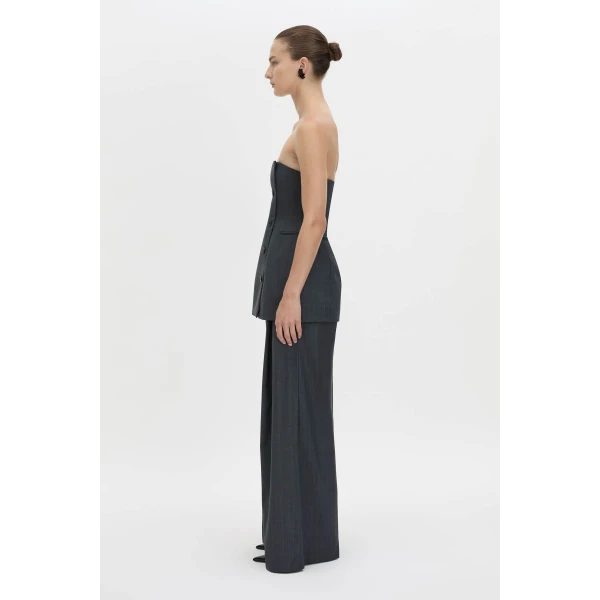 Camilla and Marc Ivar Bodice Top in Navy Chocolate Check, view 5 | Sleeveless | Coveti