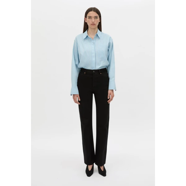 Camilla and Marc Jenie Stripe Shirt in Baby Blue Stripe, view 5 | Shirts | Coveti