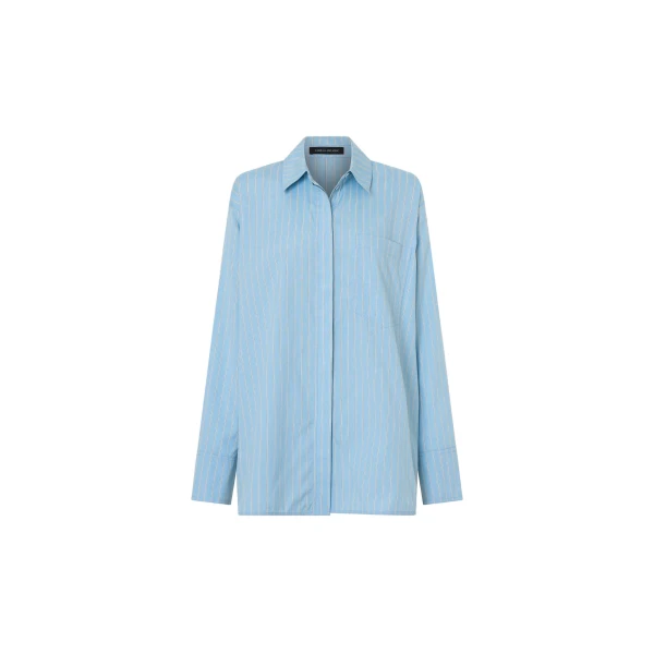 Jenie Stripe Shirt in Baby Blue Stripe