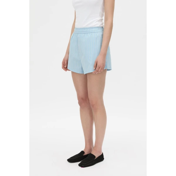 Camilla and Marc Jenie Stripe Short in Baby Blue Stripe, view 3 | Shorts | Coveti