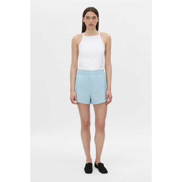 Camilla and Marc Jenie Stripe Short in Baby Blue Stripe, view 5 | Shorts | Coveti