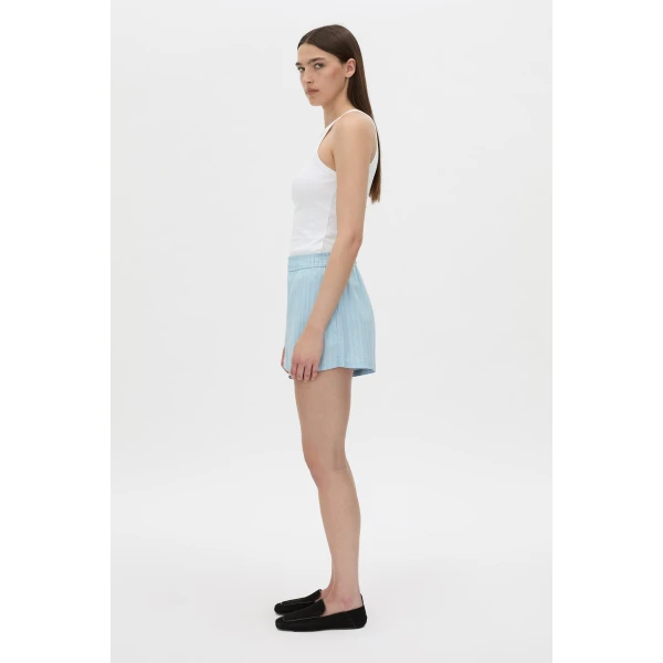 Camilla and Marc Jenie Stripe Short in Baby Blue Stripe, view 6 | Shorts | Coveti