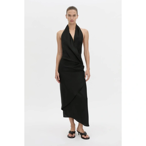 Camilla and Marc Lawrence Midi Dress in Black, view 2 | Midi Dresses | Coveti
