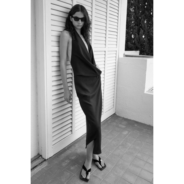 Camilla and Marc Lawrence Midi Dress in Black, view 4 | Midi Dresses | Coveti