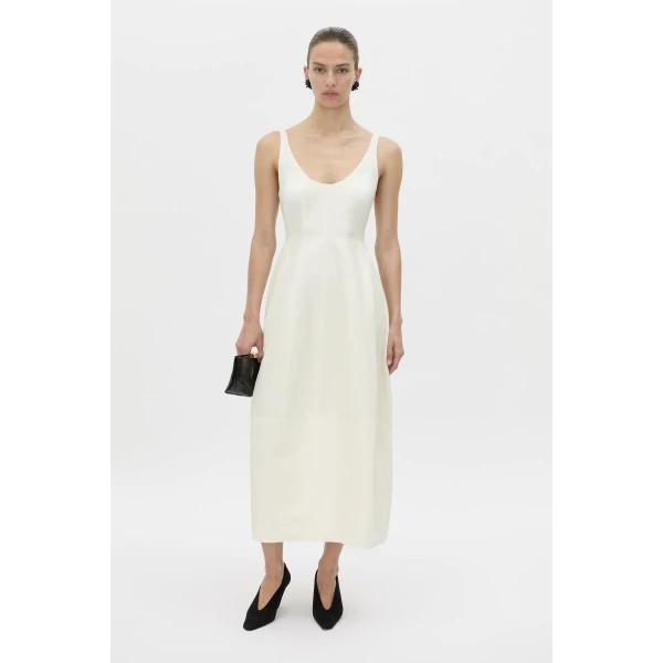 Camilla and Marc Mala Midi Dress in Cream, view 2 | Midi Dresses | Coveti