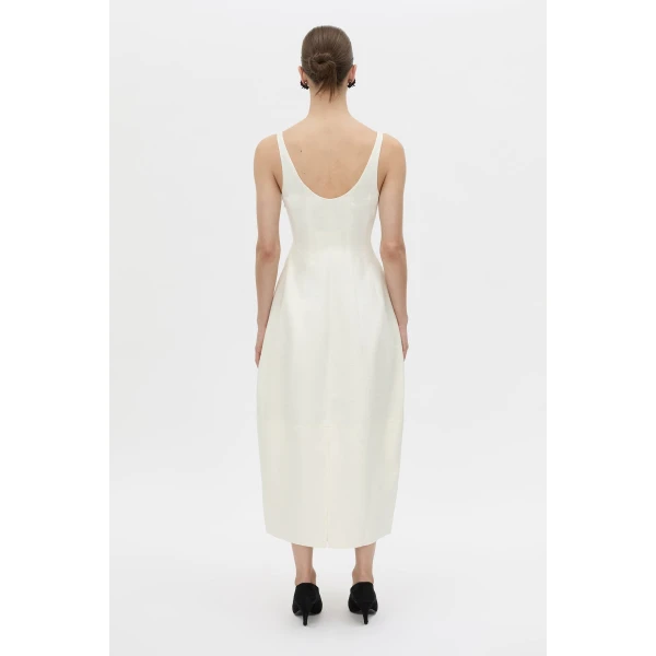 Camilla and Marc Mala Midi Dress in Cream, view 6 | Midi Dresses | Coveti